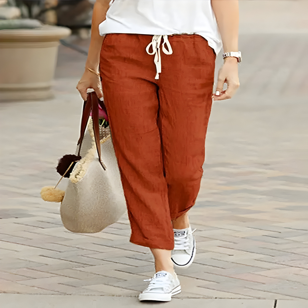 Izumi | Trousers Cropped Drawstring Wide Leg Pants