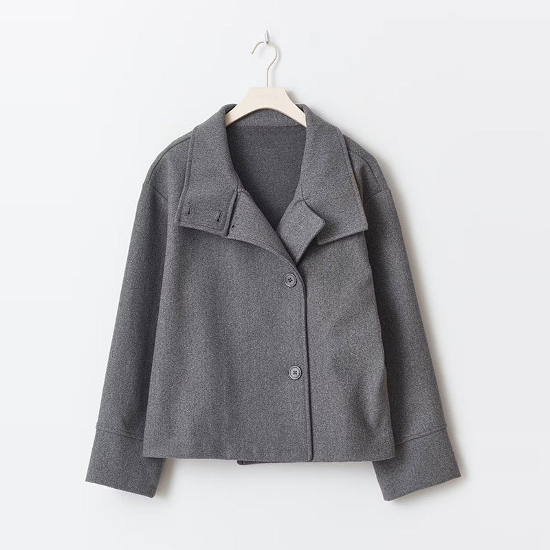 Georgina | Jacket Long Sleeve Stand Collar Button Front