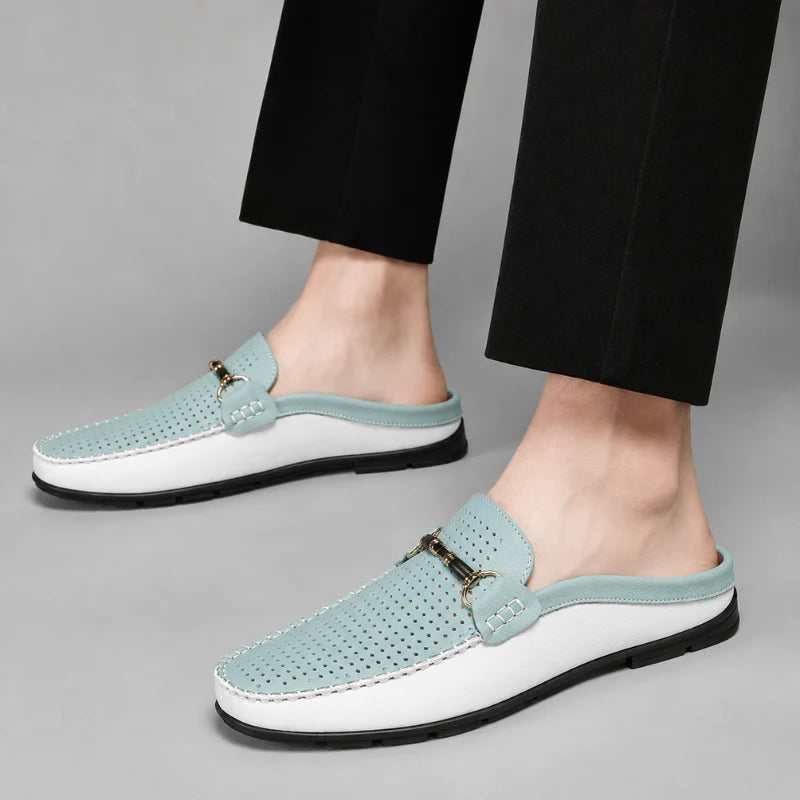 Yerson | Perforated Slip-On Mule Loafers