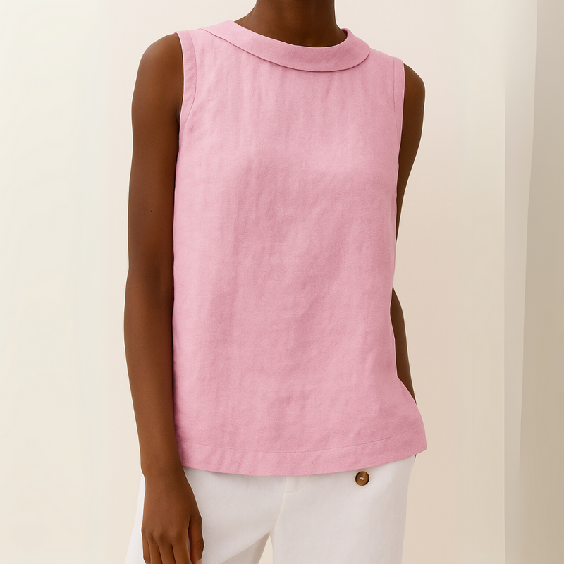 Anya | Blouse Light Blue Sleeveless Round Neck