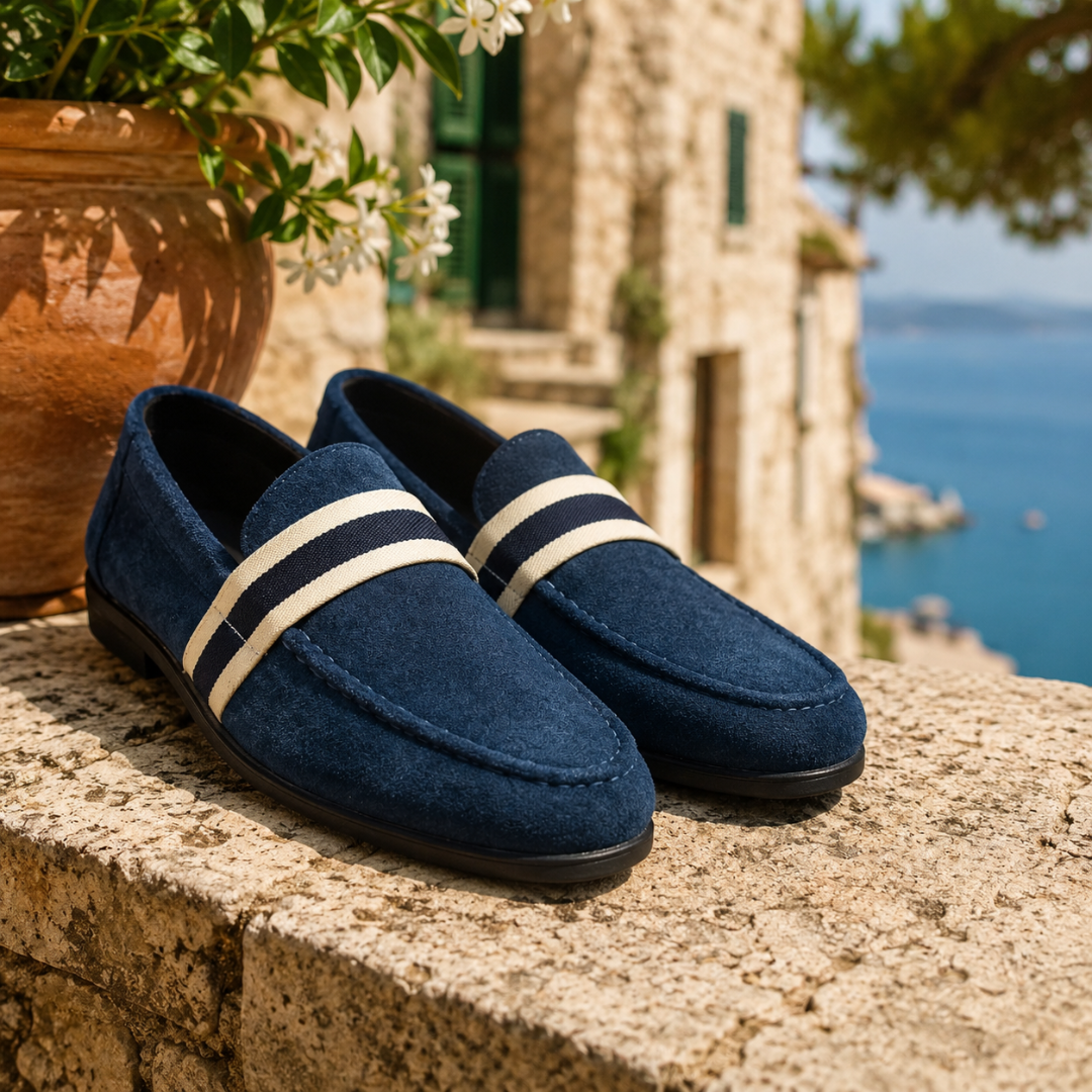 Hanno | Loafers with Striped Vamp and Moc Toe