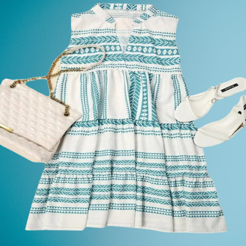 Lylah | Sleeveless Printed V-Neck Summer Dress