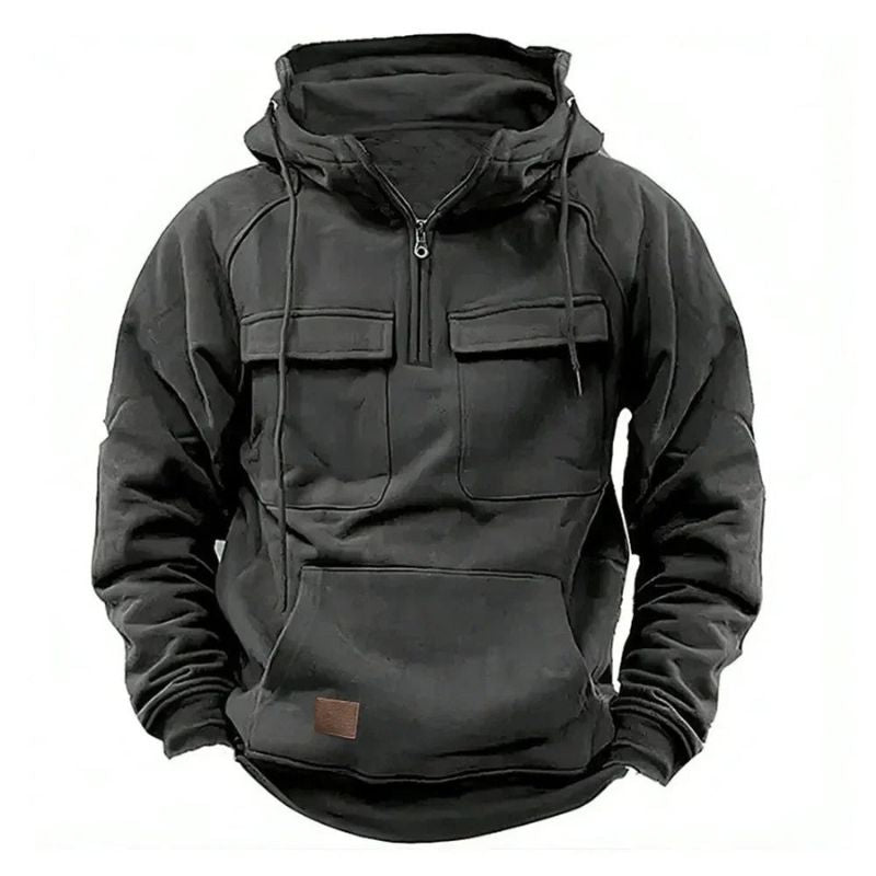 Seligmann | Quarter Zip Hooded Utility Pocket Hoodie