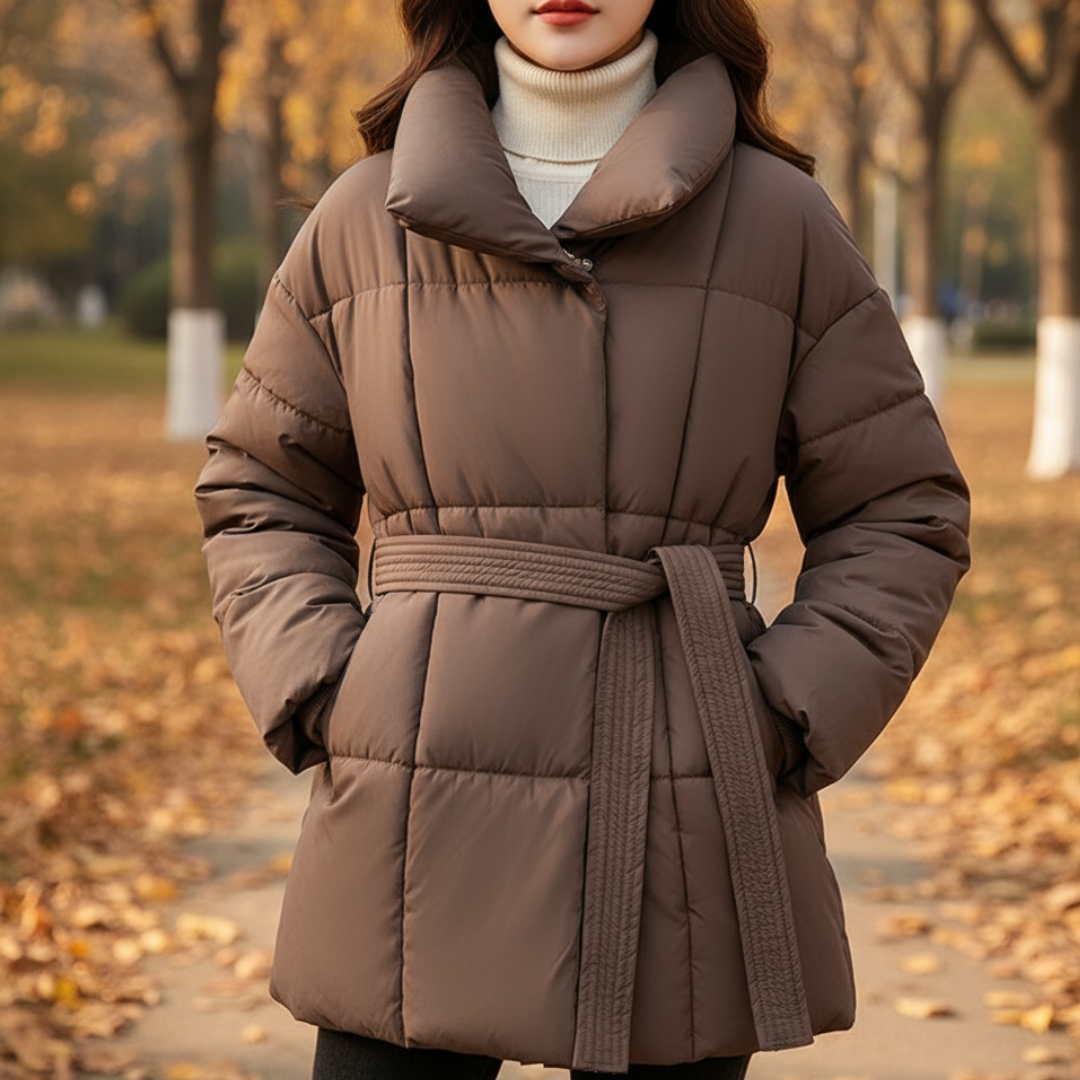 Helieluza | Puffer Jacket with Belted Waist