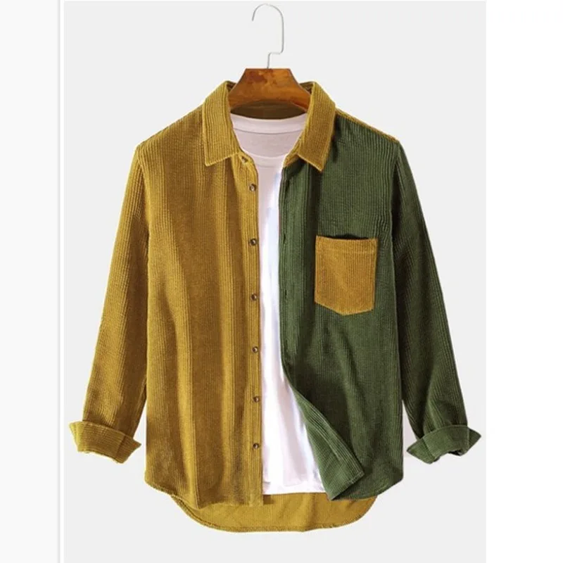 Geraldus | Shirt Long-Sleeve Paneled Corduroy Button Front