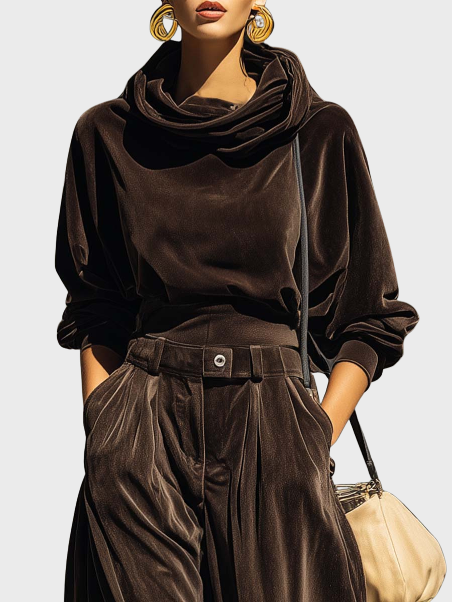 Skaidre | Velvet Long Sleeve Two-Piece Set
