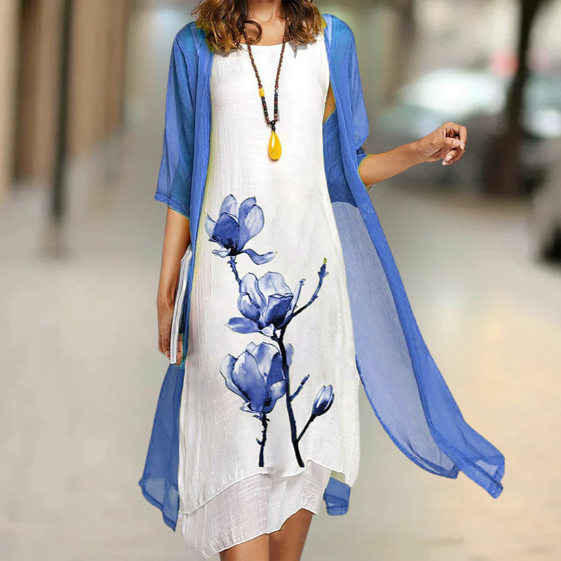 Nasira | Floral Sleeveless Dress Set