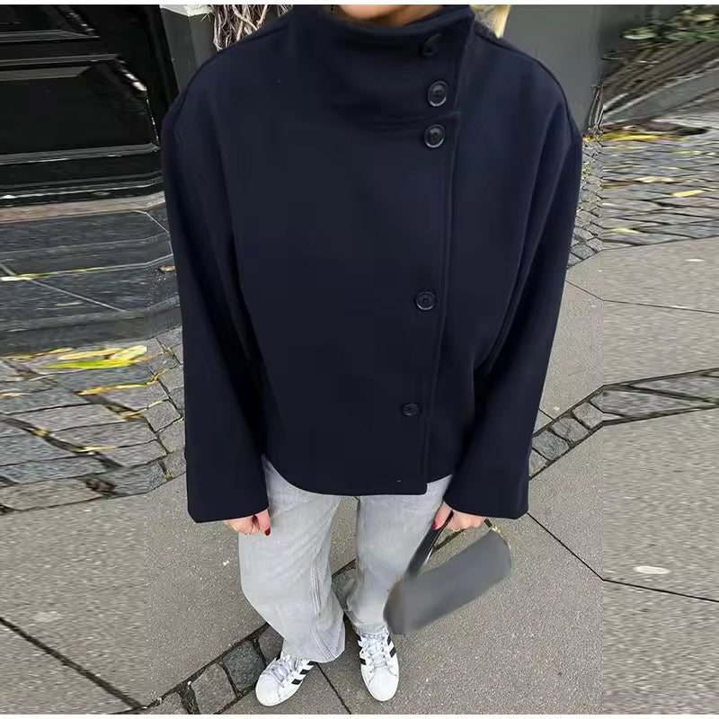 Georgina | Jacket Long Sleeve Stand Collar Button Front
