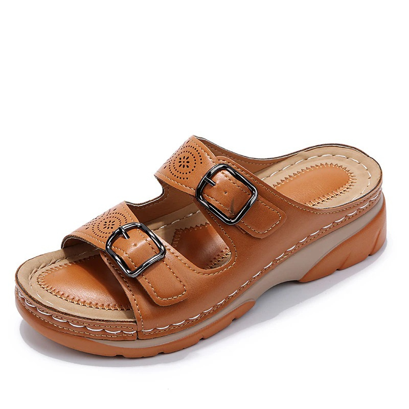 Solena | Double Buckle Open Toe Orthopedic Sandals
