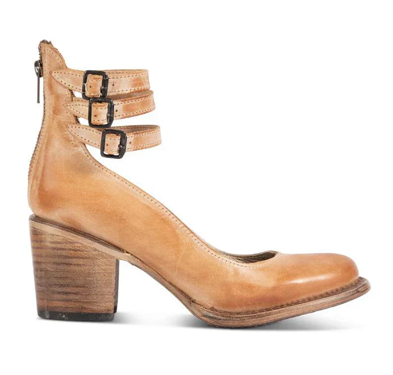 Steffie – Wooden Block Heel Ankle Strap Pumps