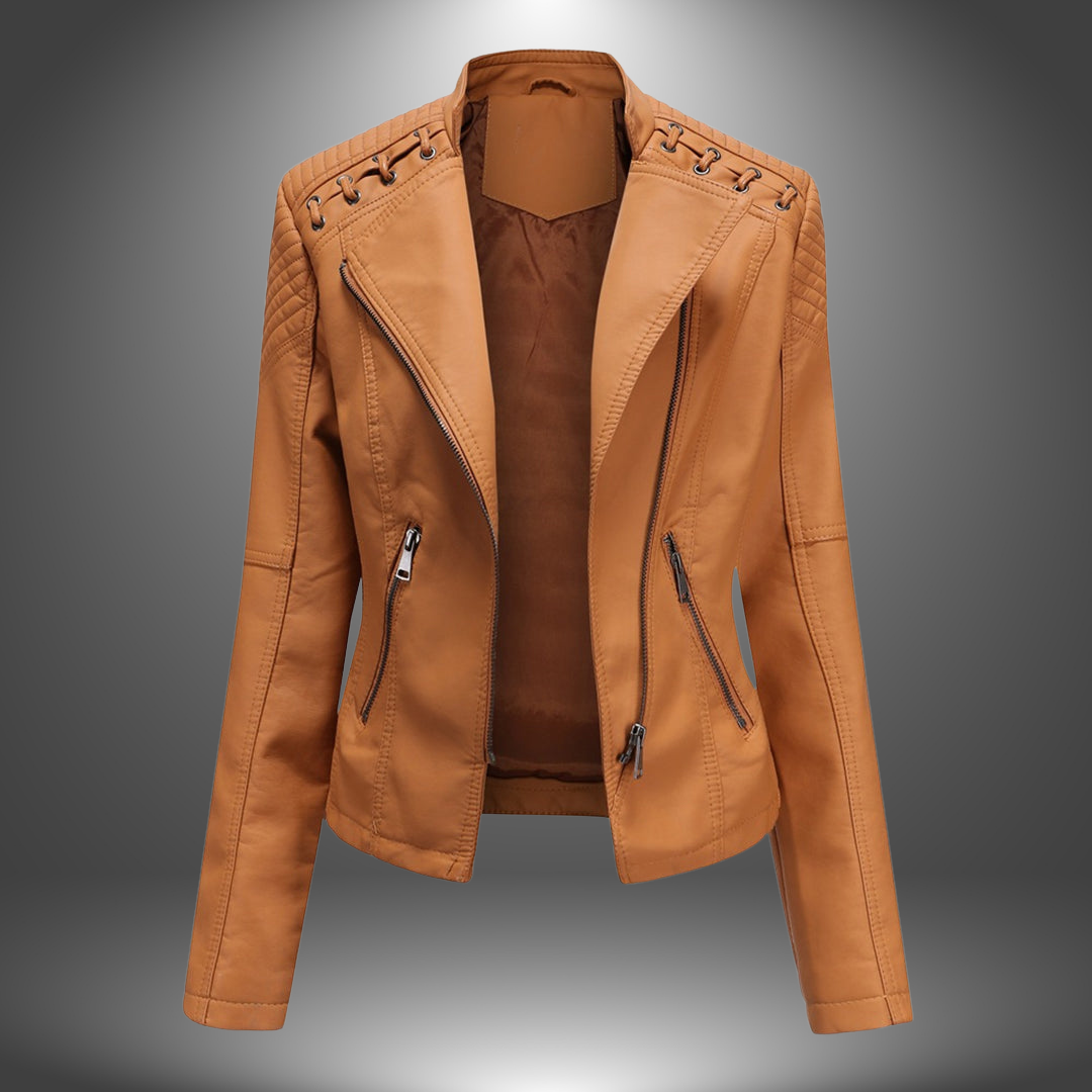 Lilia | Faux Leather Zip Jacket