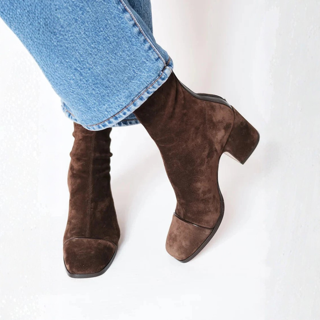 Leora - Ankle Boots Block Heel Square Toe