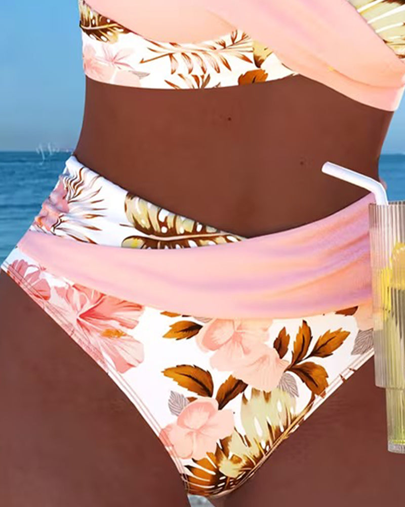 Hinari - Floral High Waisted Wrap Bikini Set