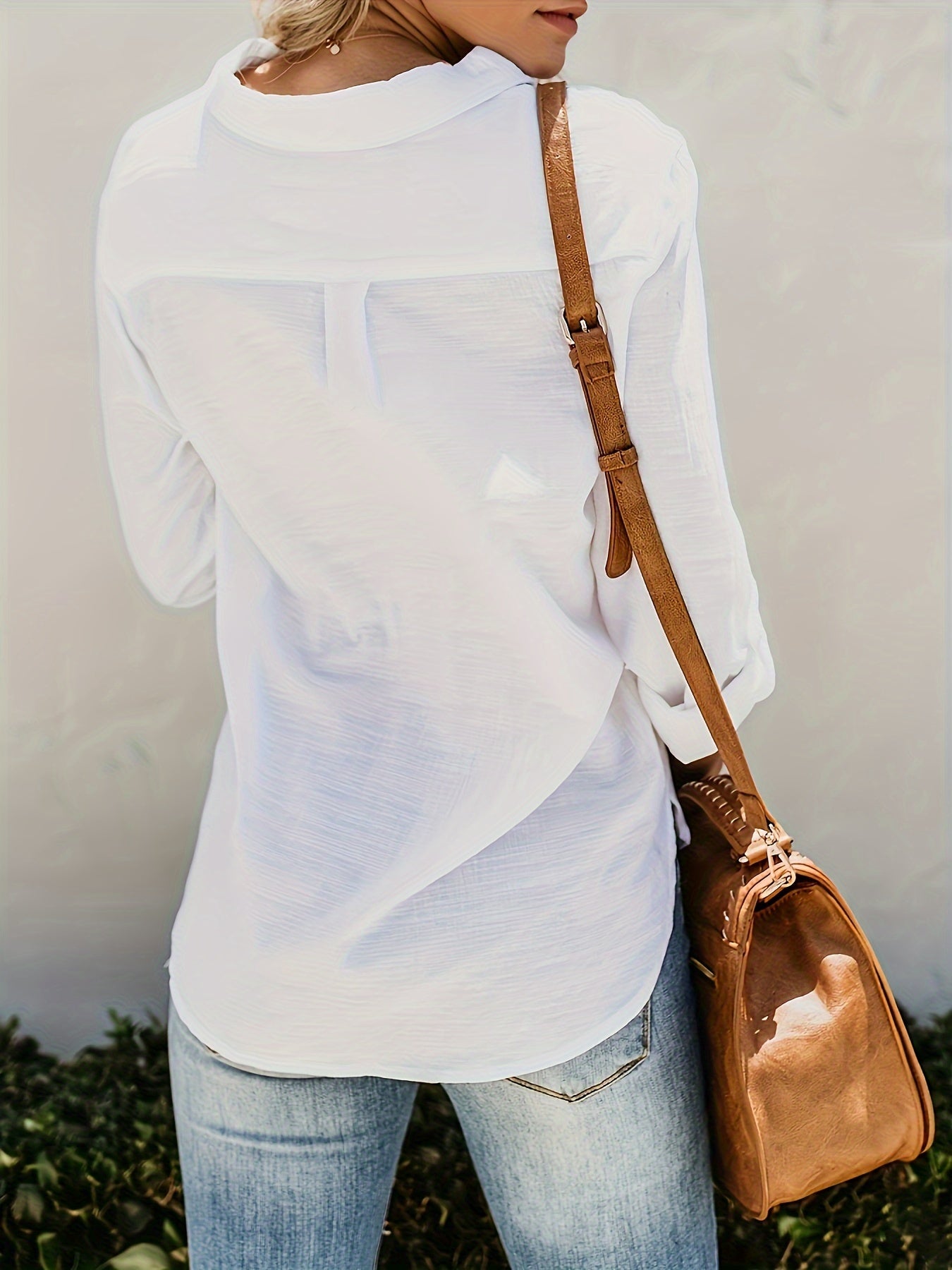 Priscilla | Long Sleeve Button-Up Pocket Shirt Blouse