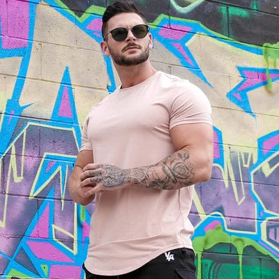 Maxwell - Curved Hem Crewneck T Shirt