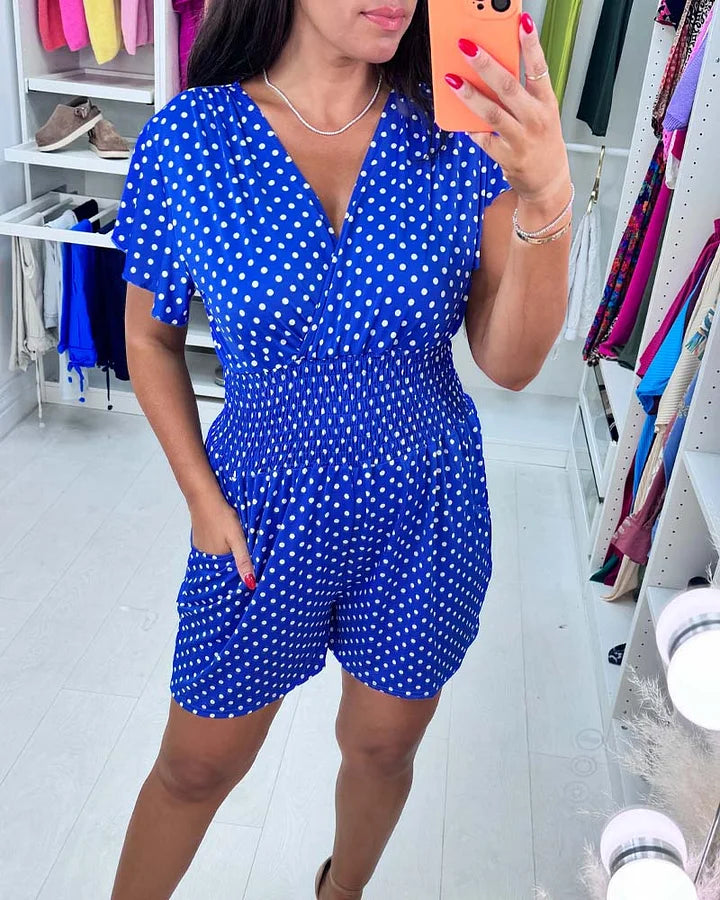 Peyton | Polka Dot Short Sleeve Romper