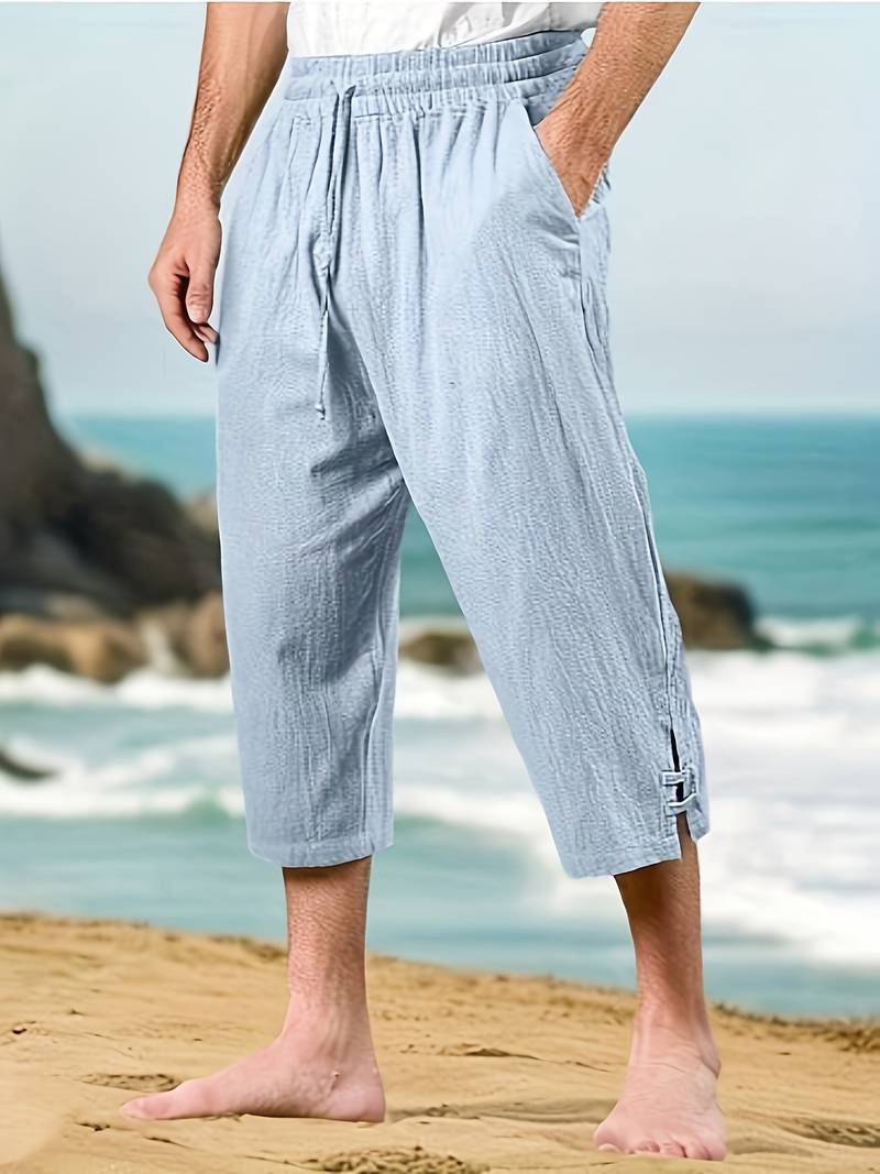 Eksteen | Cropped Drawstring Elastic Waist Casual Trousers