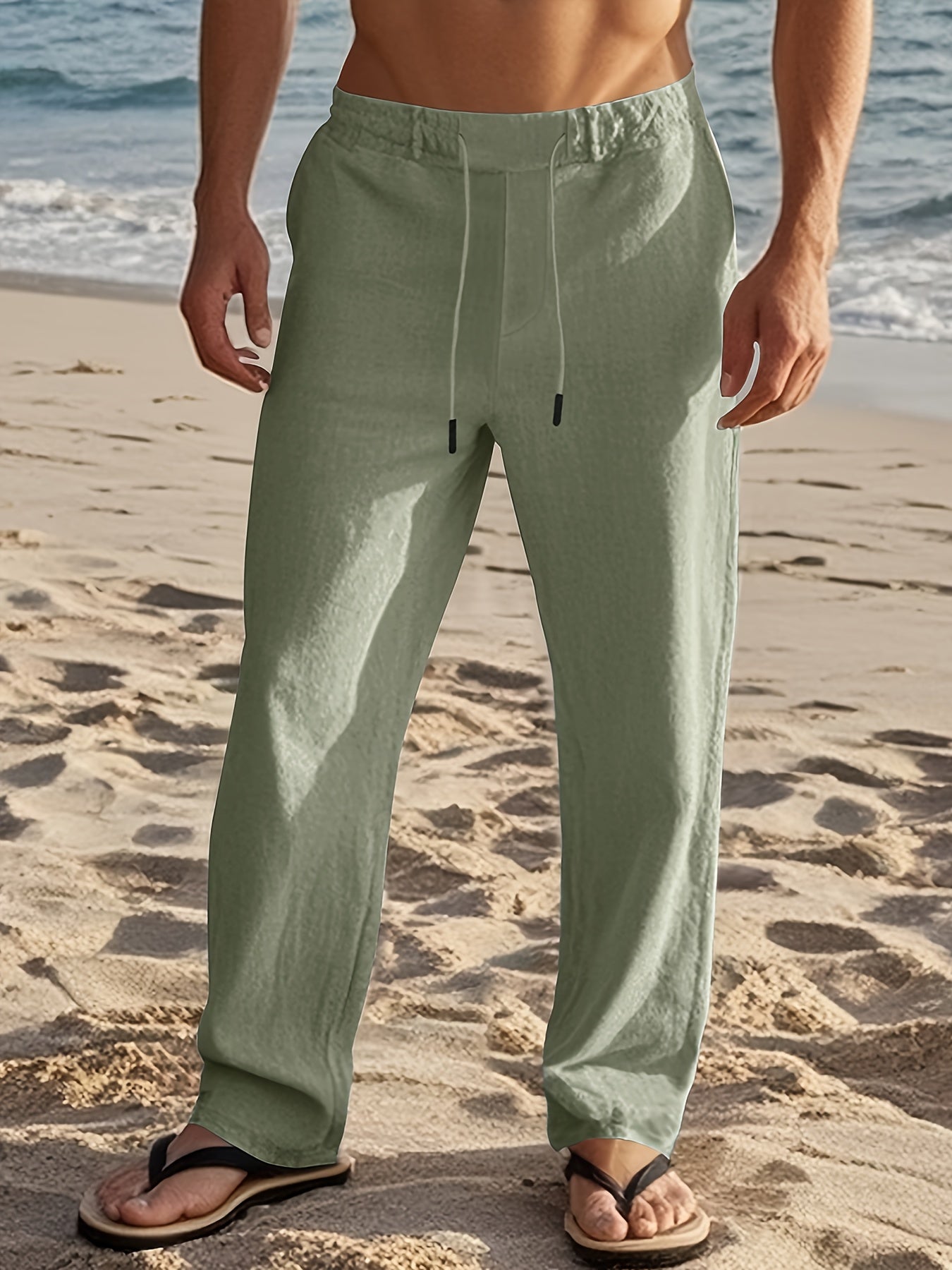 Erikas | Drawstring Straight Leg Casual Trousers
