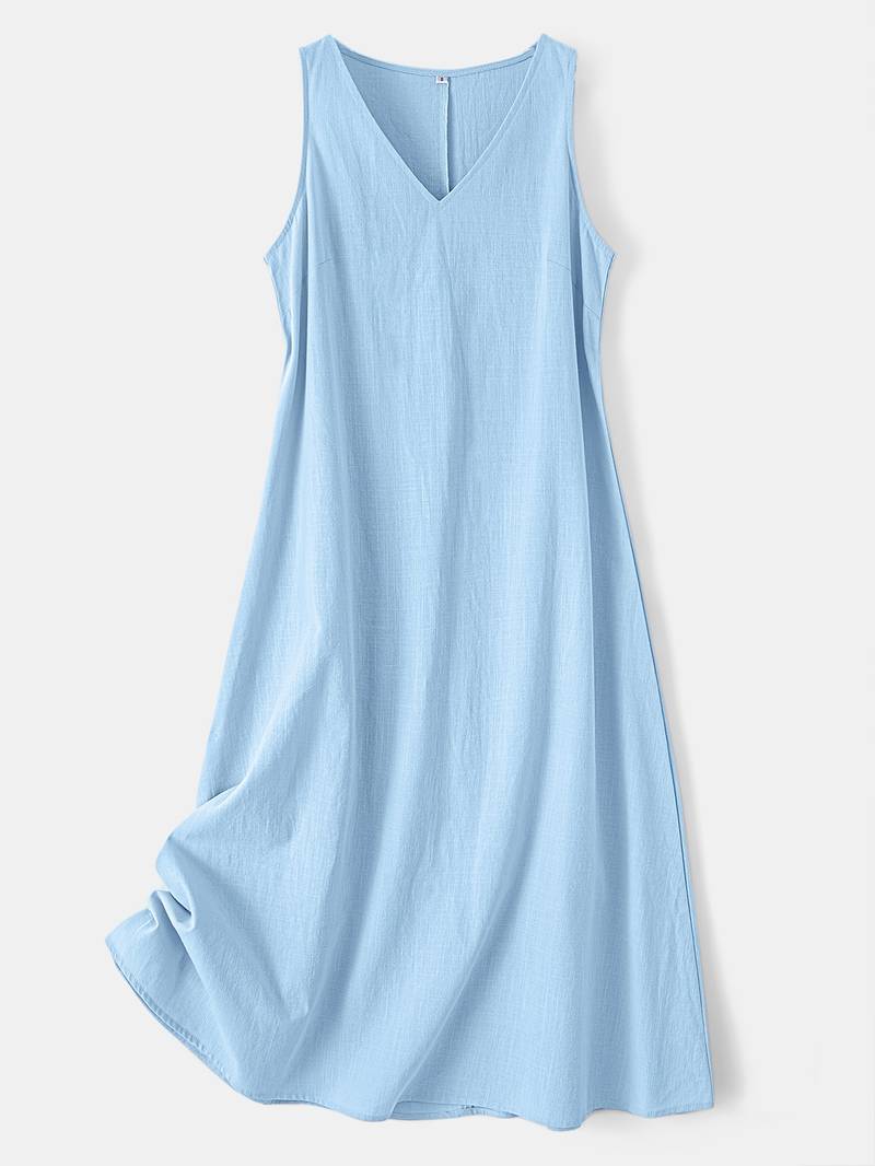 Brina | Sleeveless V-Neck Maxi Dress in Multiple Colors