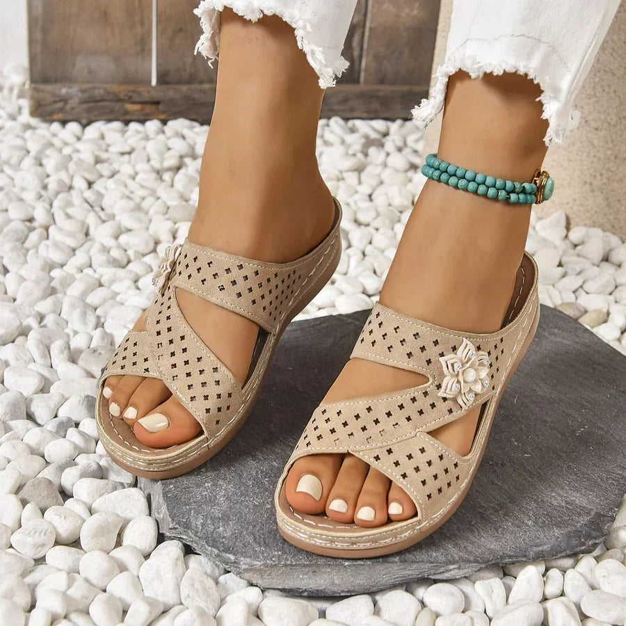 Kristine | Orthopedic Flower Casual Wedge Heel Sandals