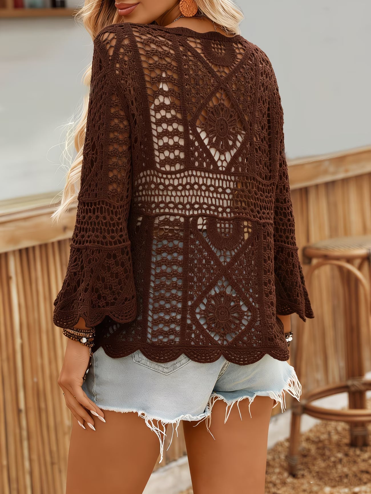 Julissa | Crochet Lace Bell Sleeve Blouse