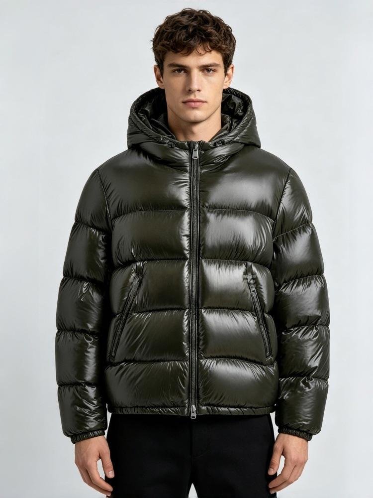 Whalen | Puffer Jacket With Hood and Glossy Finish
