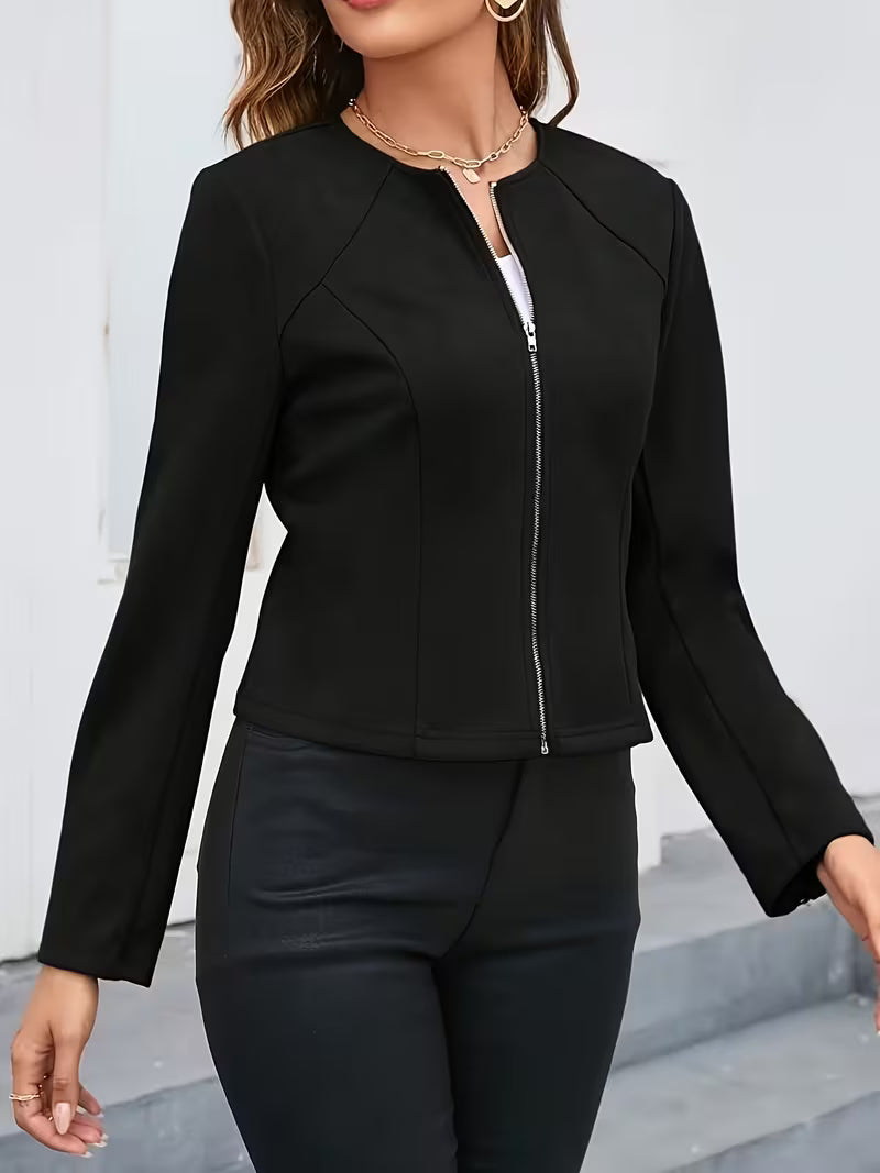 Eria | Zip-Up Round Neck Jacket