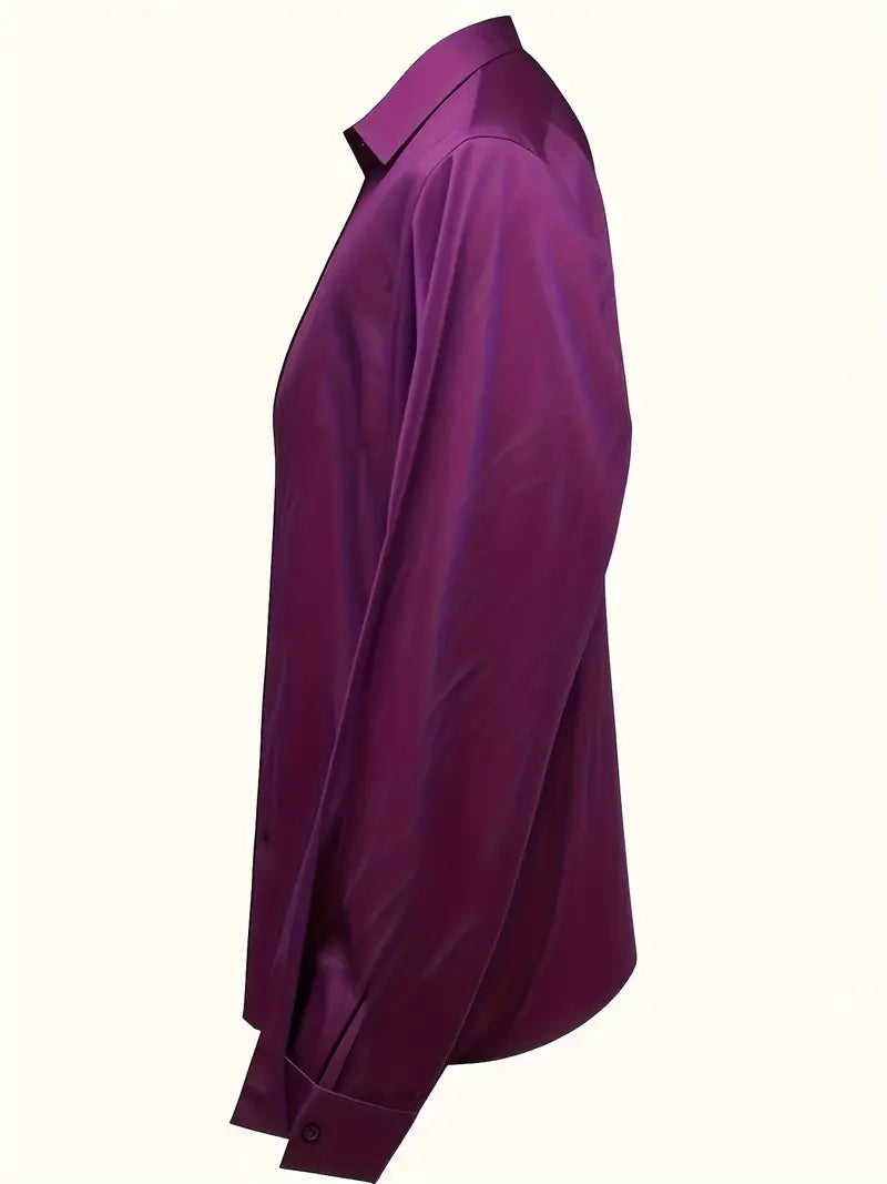 Lianyandra | V-Neck Satin Blouse in Light Pink