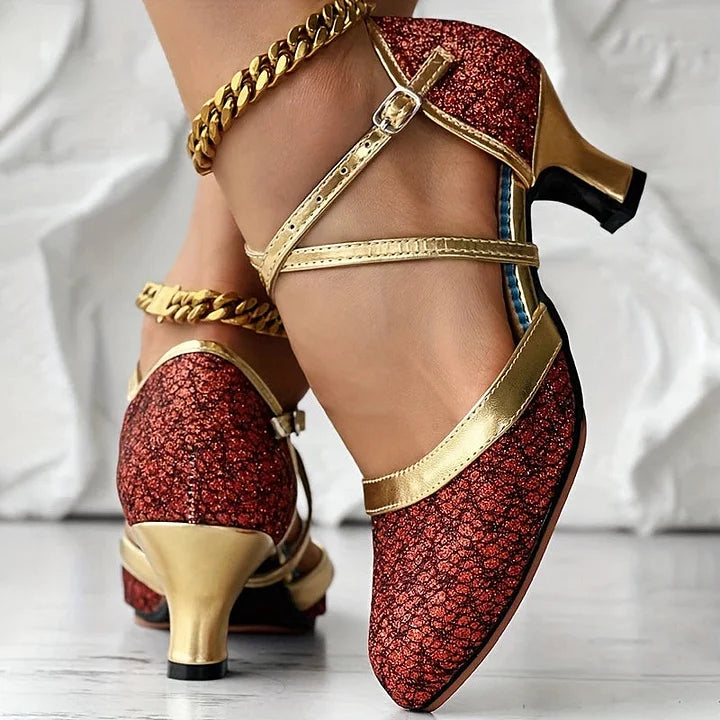 Taleia | Pointed Toe Buckle Strap Heels