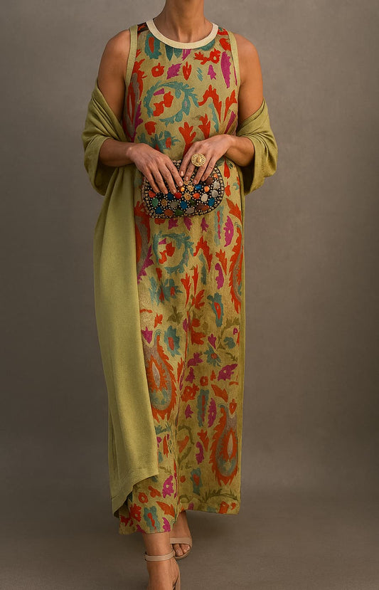 Irmtraut - Sleeveless Floral Print Maxi Dress