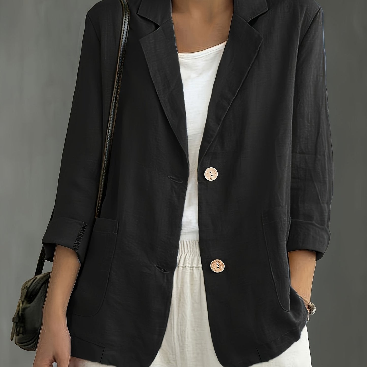Jayde | Blazer Jacket With Lapel Collar Pockets