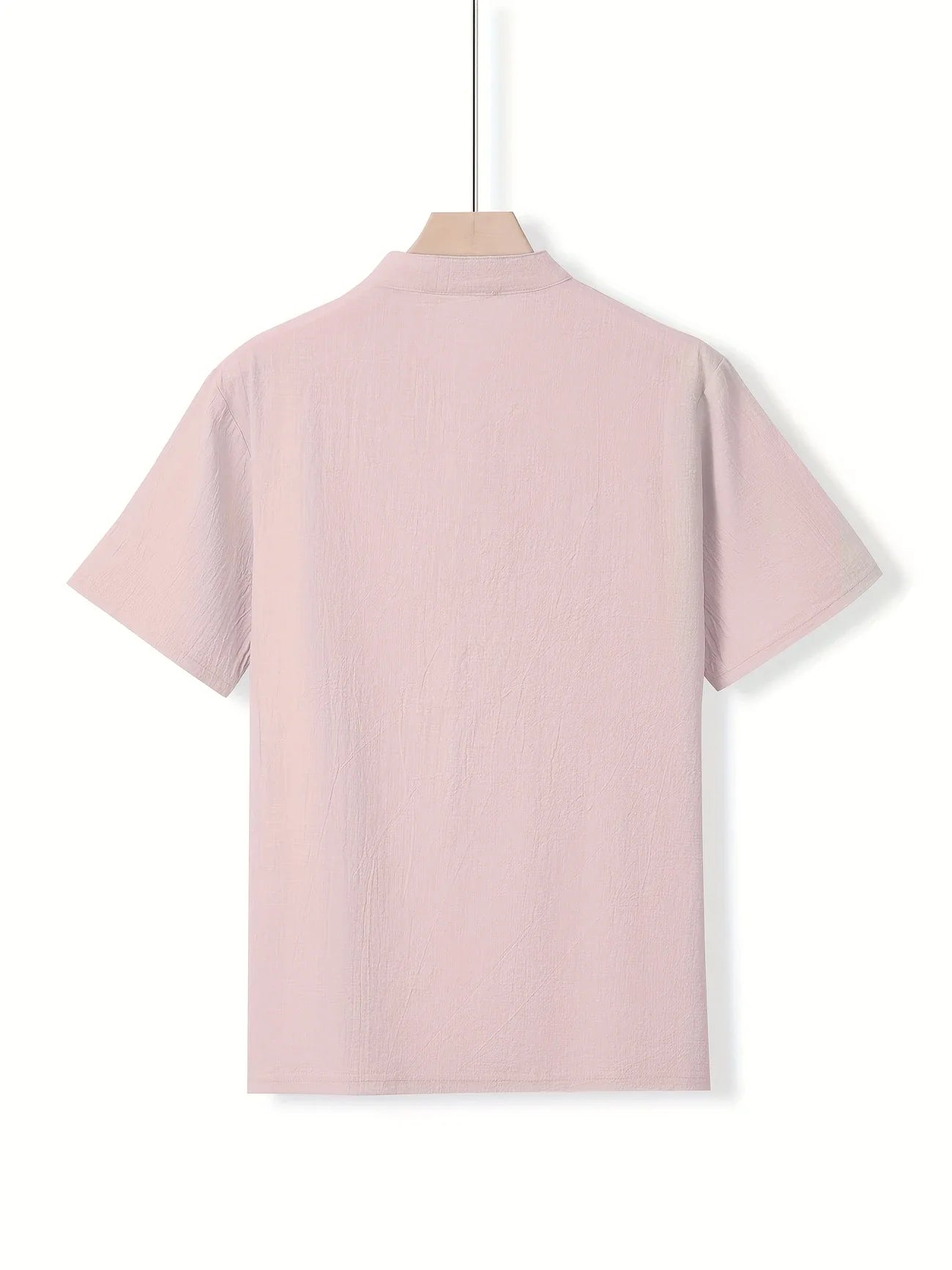 Markos | Short Sleeve Band Collar Henley Shirt