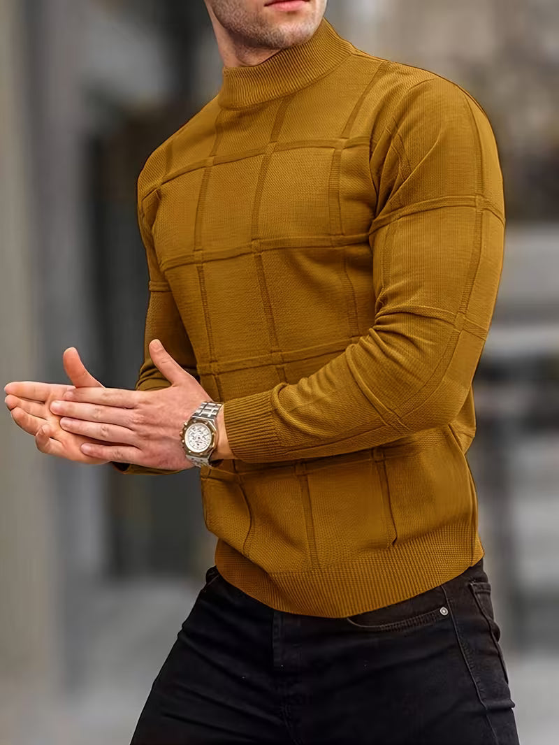 Roaan | Textured Mock Neck Long Sleeve Sweater