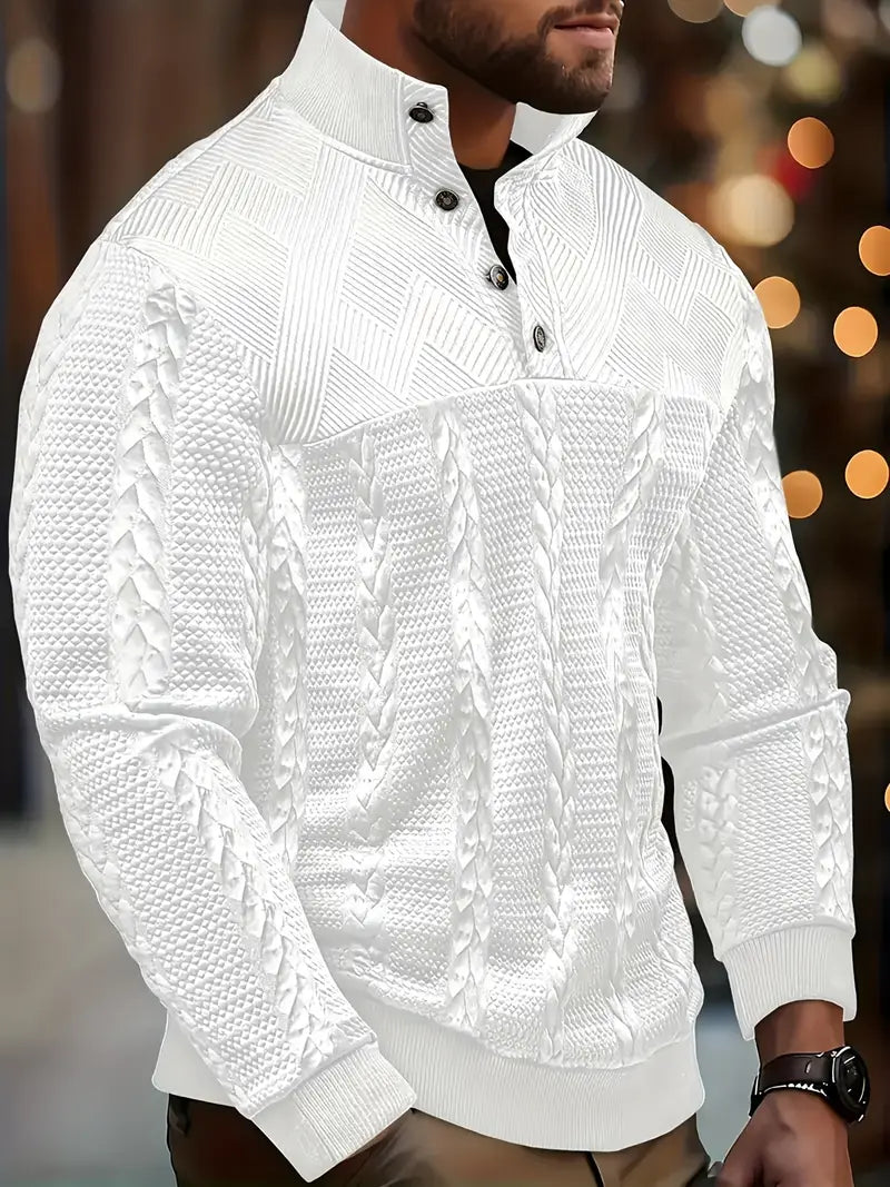 Dawson | Textured Henley Sweater for Everyday Comfort