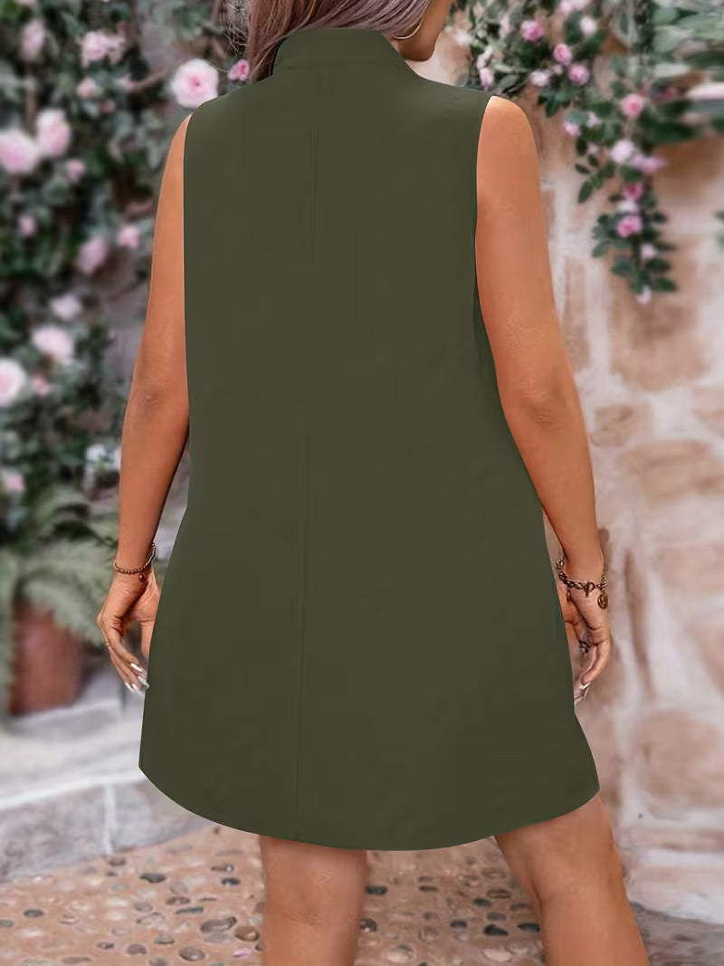 Alanaa | Sleeveless Open Front Vest in Dark Cyan