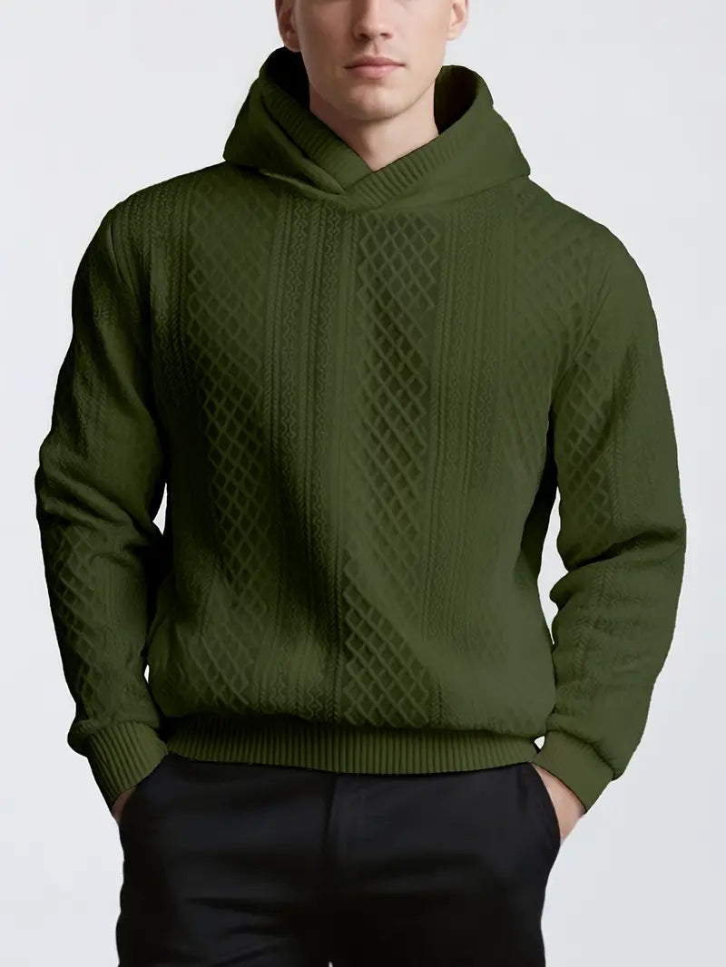 Karah | Long Sleeve Textured Knit Hooded Sweater