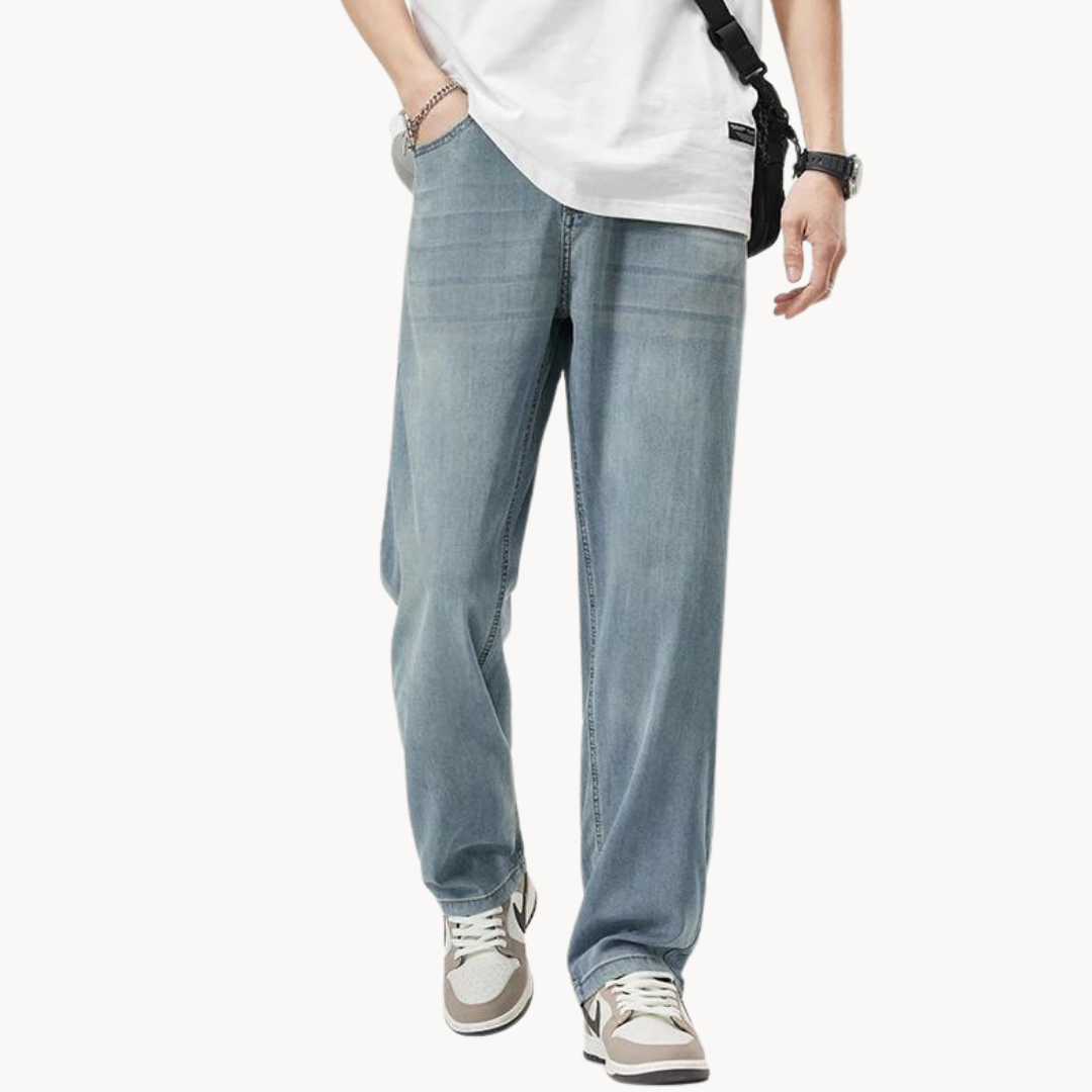 Teofilo | Wide Leg Washed Denim Jeans