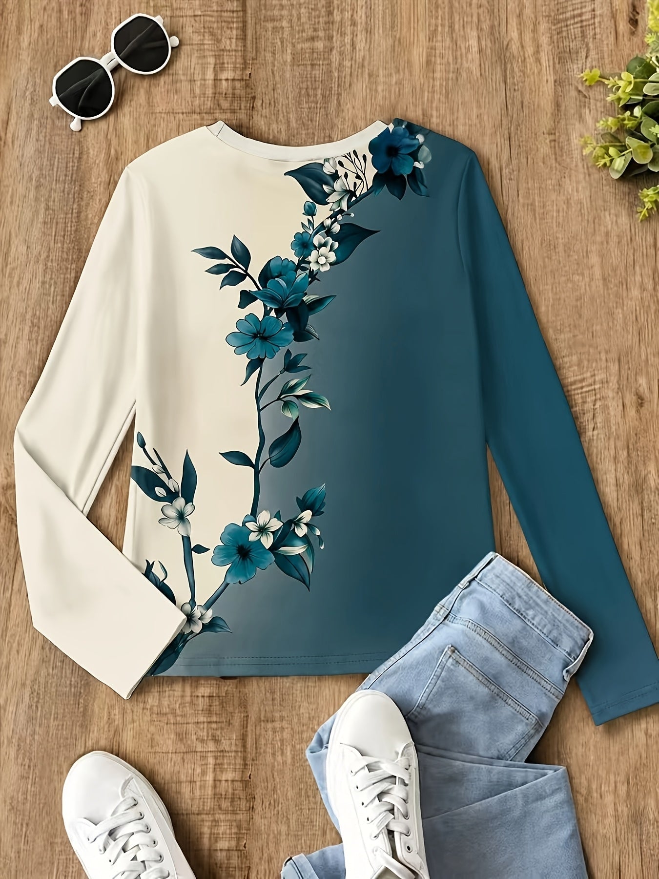 Meliora | Long Sleeve Floral Print Shirt