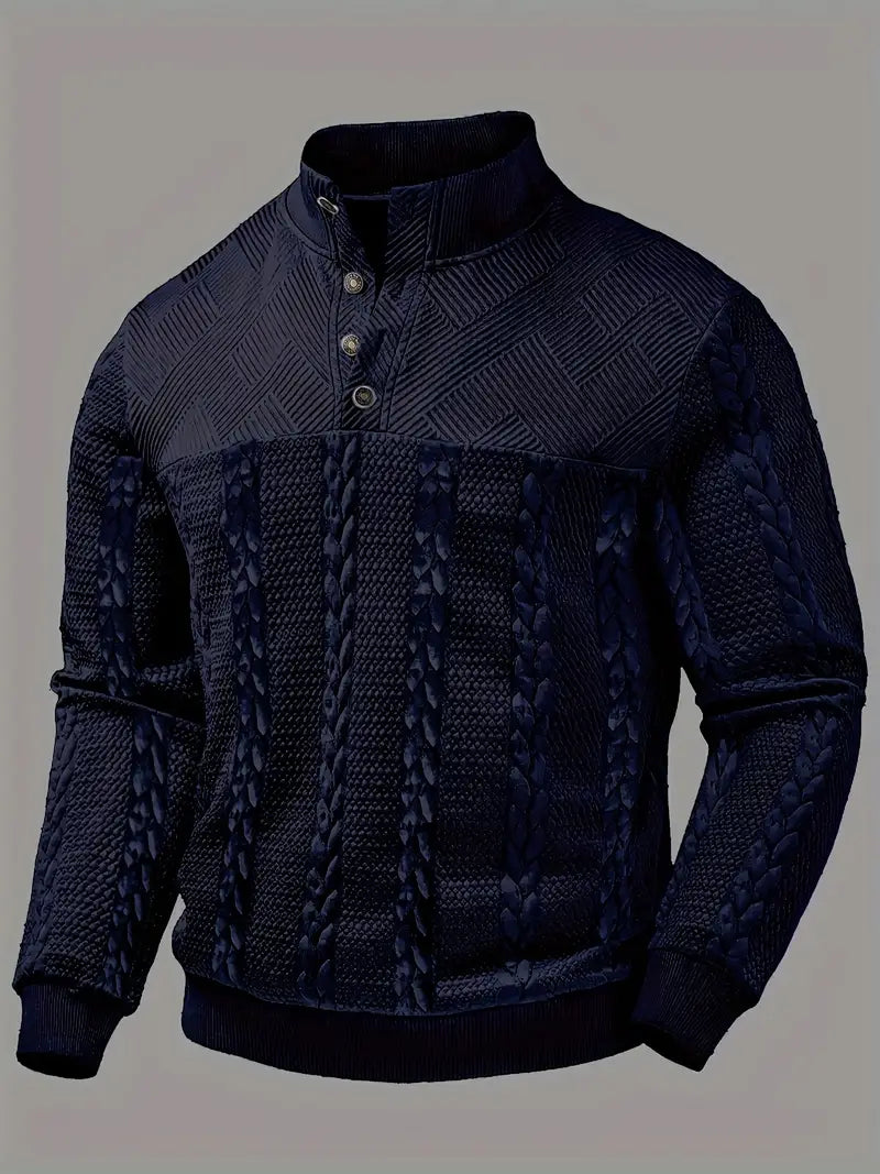 Dawson | Textured Henley Sweater for Everyday Comfort