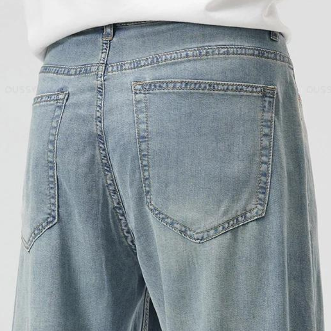 Teofilo | Wide Leg Washed Denim Jeans