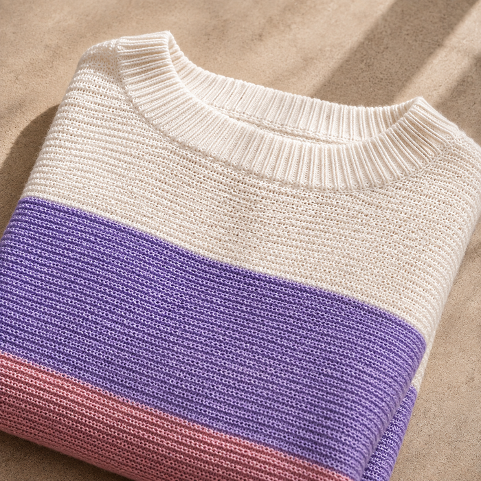 Delina | Oversized Color Block Knitted Sweater