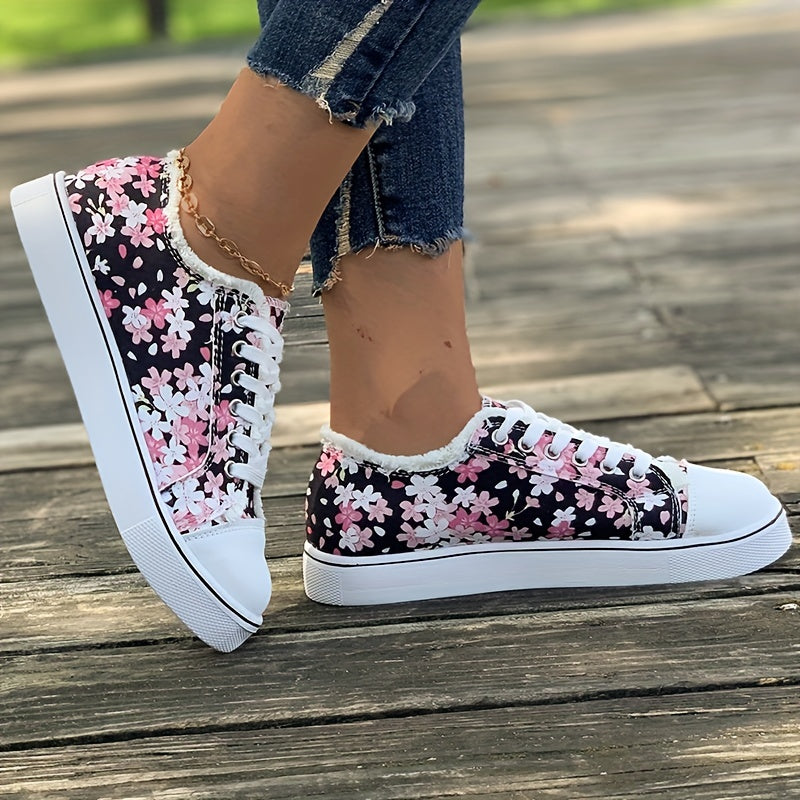 Bristy | Sneakers with Floral Print Lace-Up Closure