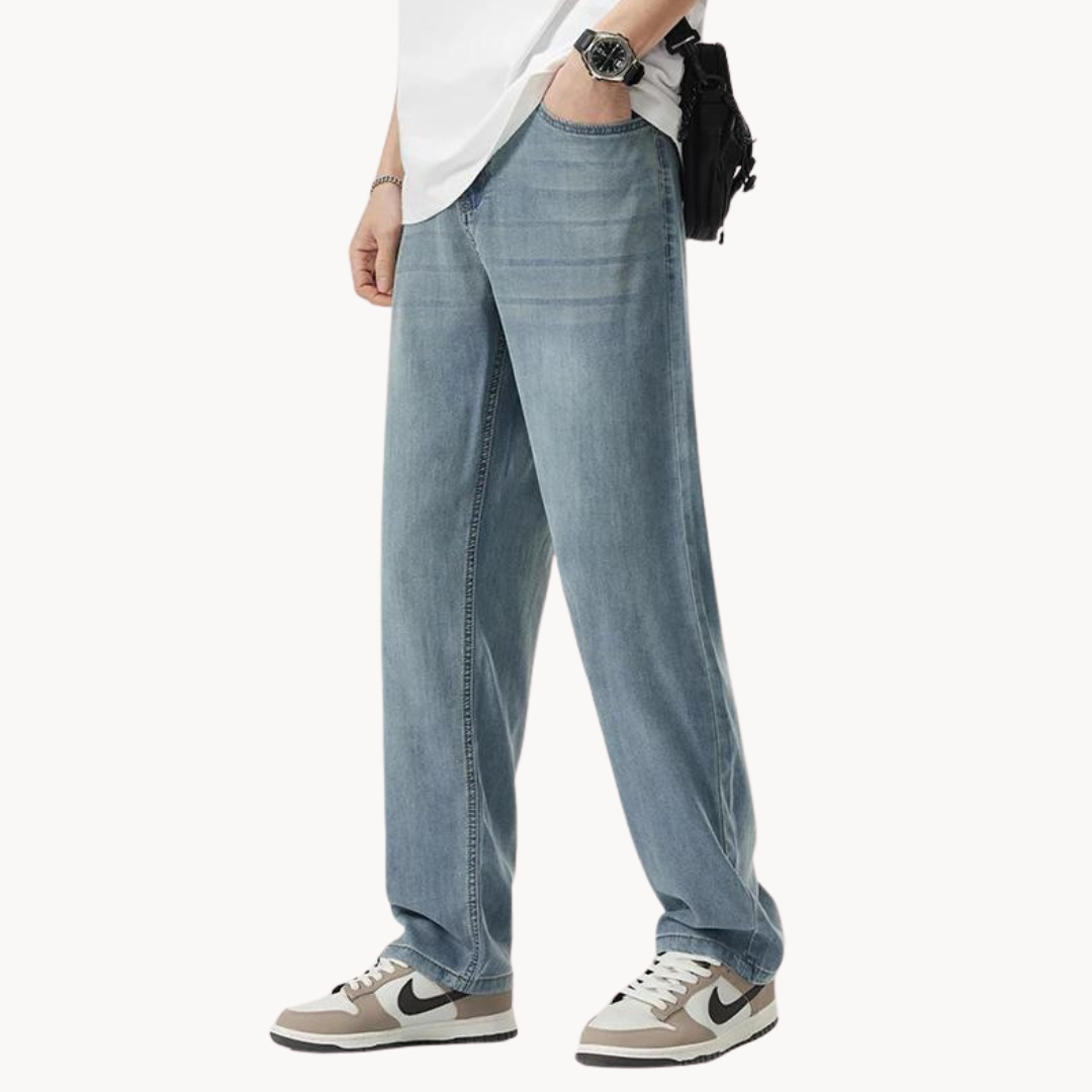 Teofilo | Wide Leg Washed Denim Jeans