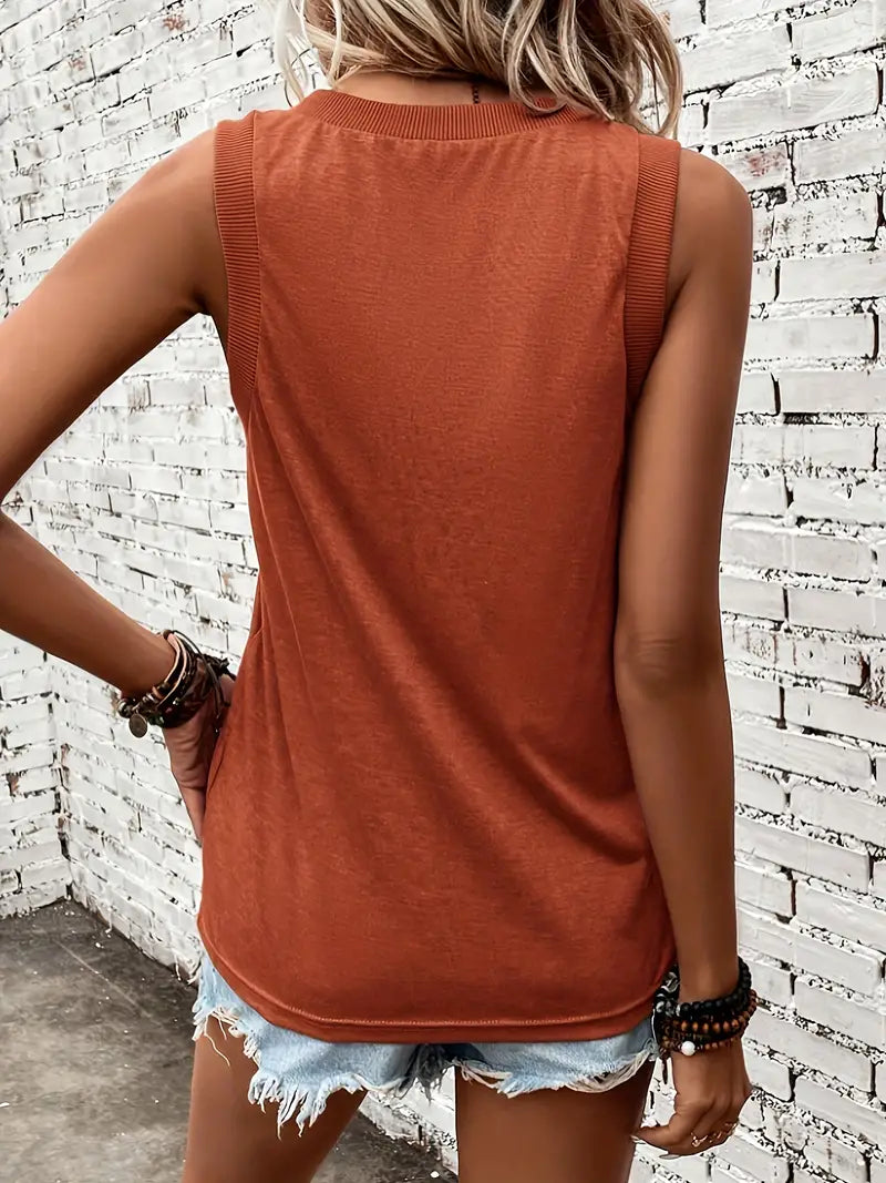 Annelies | V Neck Sleeveless Casual Tank Top
