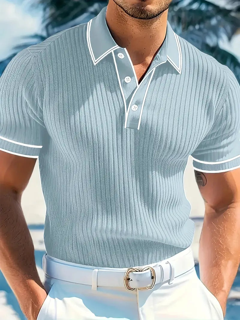 Orestis - Ribbed Short Sleeve Polo Shirt
