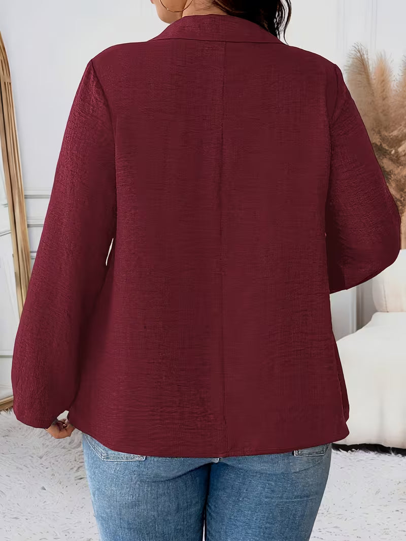 Noyelle | Long Sleeve V-Neck Button Blouse
