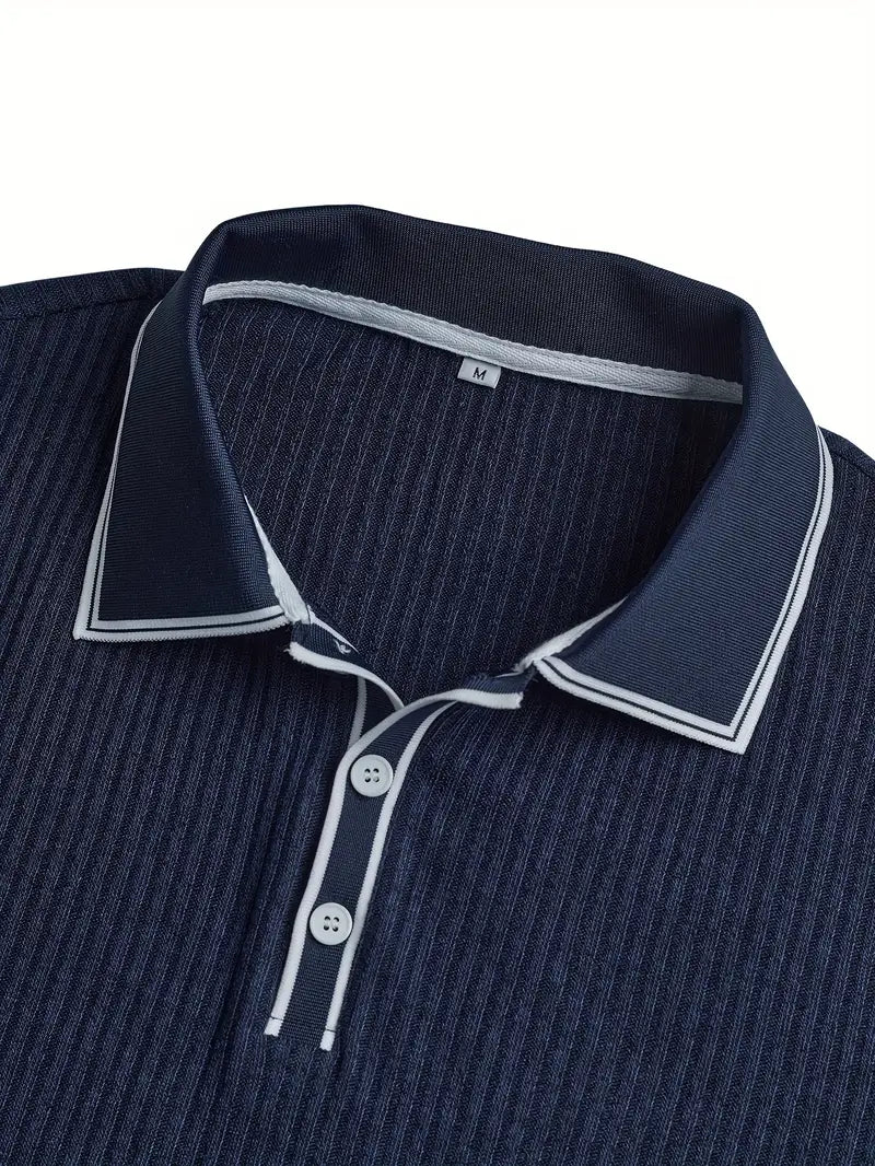 Orestis - Ribbed Short Sleeve Polo Shirt