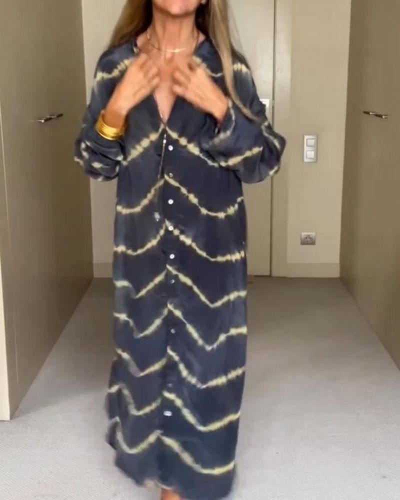 Suchitra | Tie Dye Print Button Front Maxi Dress