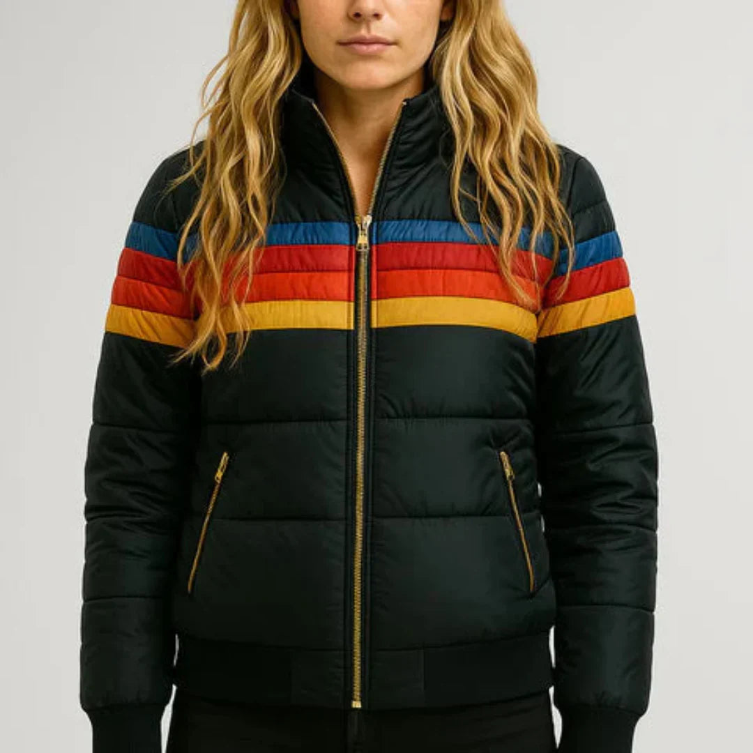 Lukasz | Jacket With Quilted Panels and Multicolor Stripes