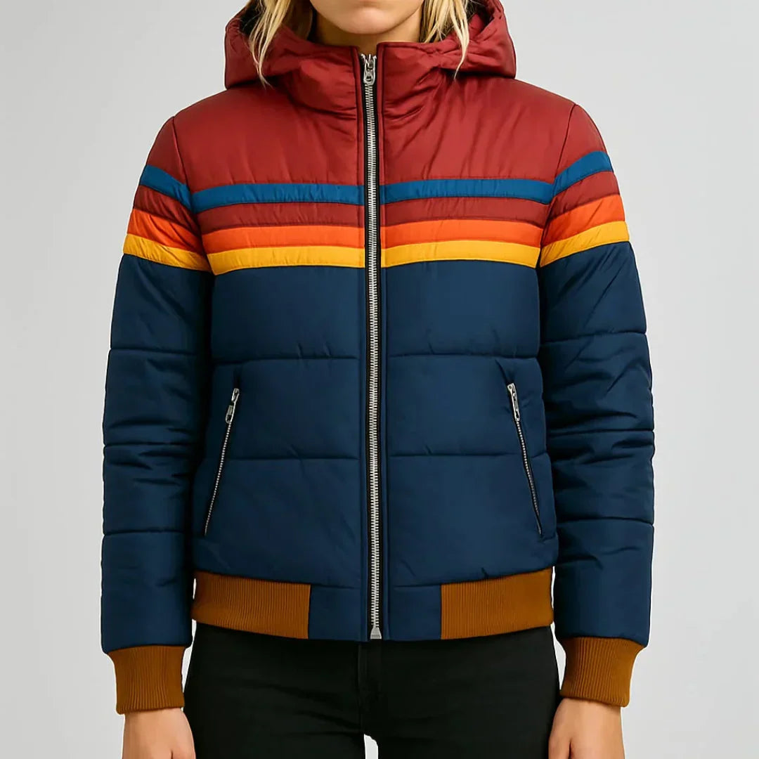 Lukasz | Jacket With Quilted Panels and Multicolor Stripes